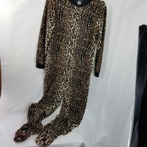 Leopard onsie pjs‎ cat face footies small